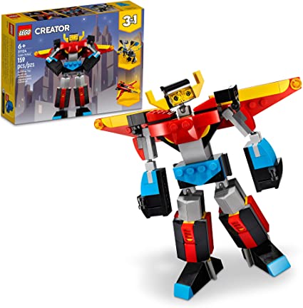 Photo 1 of LEGO Creator 3in1 Super Robot 31124 Building Kit Featuring a Robot Toy, a Jet Airplane and a Dragon Model; Creative Gifts for Passionate Fans Aged 7+ (159 Pieces)
