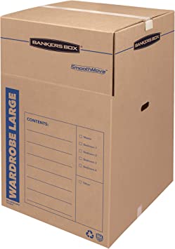 Photo 1 of Bankers Box SmoothMove Wardrobe Moving Boxes, Tall, 24 x 24 x 40 Inches, 3 Pack (7711001)
