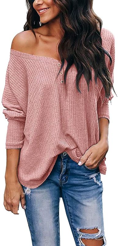 Photo 1 of GIBLY Women's Casual V-Neck Off-Shoulder Batwing Sleeve Pullover Sweater Tops, XXL