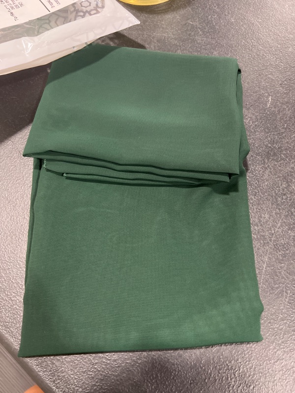 Photo 1 of Aviviho Dark Green Chiffon Table Runner 10Ft for Wedding Baby Shower Party Decor Smooth Sheer Arch Table Decorations
