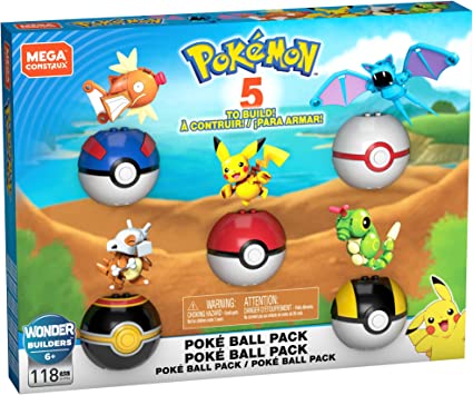 Photo 1 of Mega Construx Pokemon Building Box, Cubone, Zubat, Caterpie, Magikarp and, Pikachu [Amazon Exclusive]
