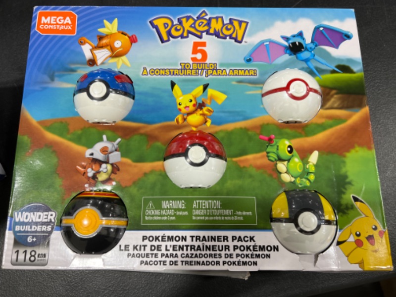 Photo 2 of Mega Construx Pokemon Building Box, Cubone, Zubat, Caterpie, Magikarp and, Pikachu [Amazon Exclusive]
