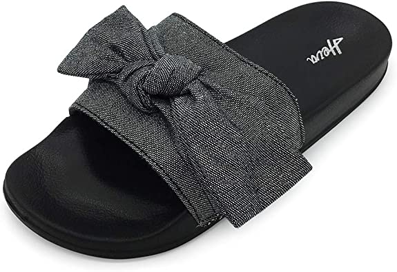 Photo 1 of FUNKYMONKEY Women's Slides Sandals Bowknot Beach Casual Comfort Slippers