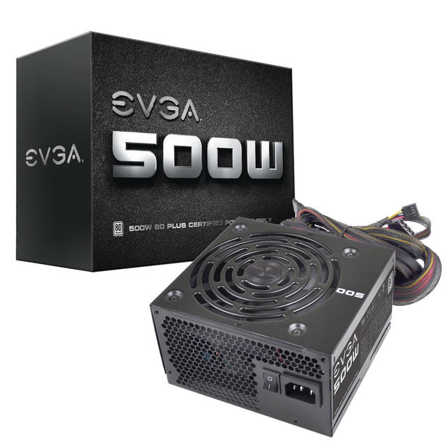 Photo 1 of EVGA 500W 80 Plus Power Supply, White Efficiency