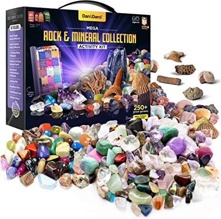 Photo 1 of Rock Collection for Kids. Includes 250+ Bulk Rocks, Gemstones & Crystals + Genuine Fossils and Minerals - 2 Lbs. - Geology Science STEM Toys, Gifts for Boys & Girls Ages 6+. Earth Science Activity