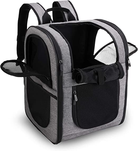 Photo 1 of Apollo Walker Pet Carrier Backpack for Large/Small Cats and Dogs, Puppies, Safety Features and Cushion Back Support | for Travel, Hiking, Outdoor Use (Gray)