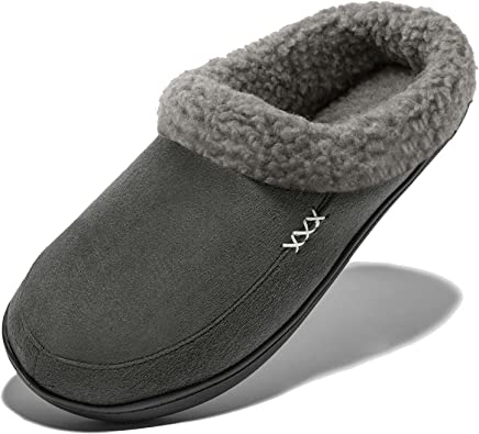 Photo 1 of NDB Men's Warm Memory Foam Suede Plush Shearling Lined Slip on Indoor Outdoor Clog House Slippers size 11