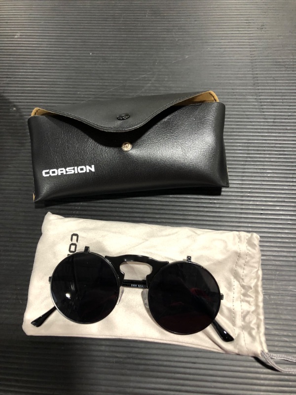 Photo 1 of COASION Vintage Round Flip Up Sunglasses for Men Women Juniors Circle Sun Glasses