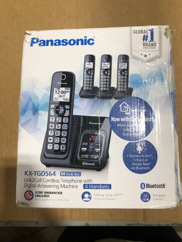 Photo 4 of Panasonic KX-TGD564M Link2Cell Bluetooth Cordless Phone with Voice Assist and Answering Machine - 4 Handsets