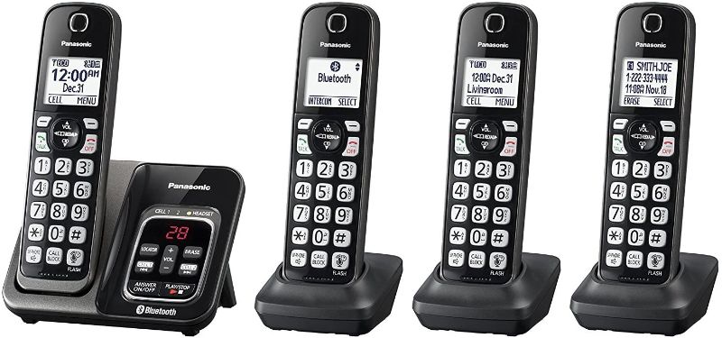 Photo 1 of Panasonic KX-TGD564M Link2Cell Bluetooth Cordless Phone with Voice Assist and Answering Machine - 4 Handsets
