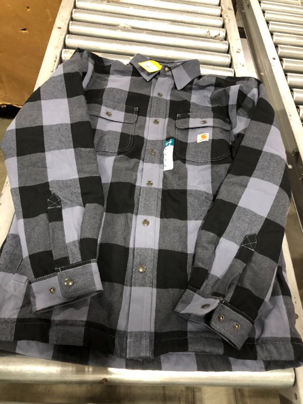 Photo 1 of Carhartt Men's Relaxed Fit Heavyweight Flannel Sherpa-Lined Shirt Jacket
