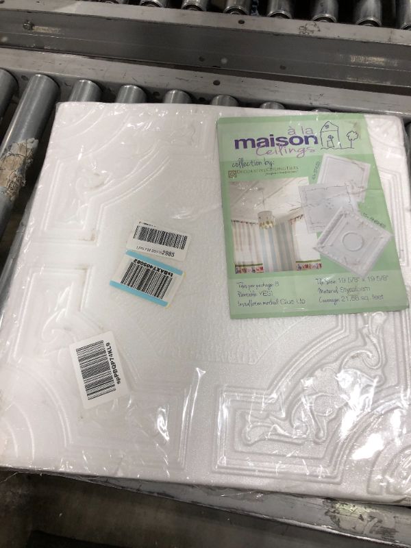Photo 2 of A la Maison Ceilings 874 Evergreen - Styrofoam Ceiling Tile (Package Of 8 Tiles), Plain White
