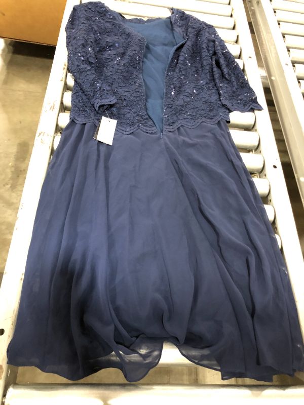 Photo 2 of Alex Evenings Lace Cocktail Dress with Jacket in Navy at Nordstrom, Size 14P
