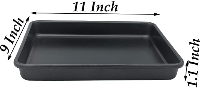 Photo 1 of Small Cookie Sheets 11X9 Inch Mini Baking Pan Toaster Oven Tray Nonstick Thicken Brushed Carbon Steel Magnetic No Warp 1 to 2 Person Bakeware By HYTK
