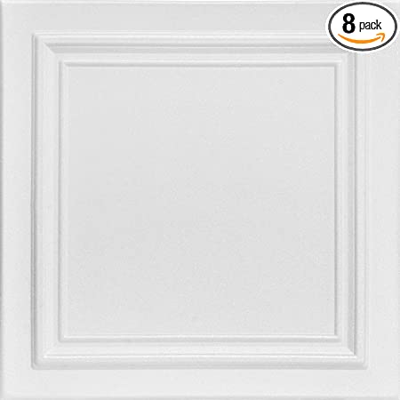 Photo 1 of A La Maison Ceilings R24 Line Art Foam Glue-up Ceiling Tile (21.6 sq. ft./Case), Pack of 8, Plain White
