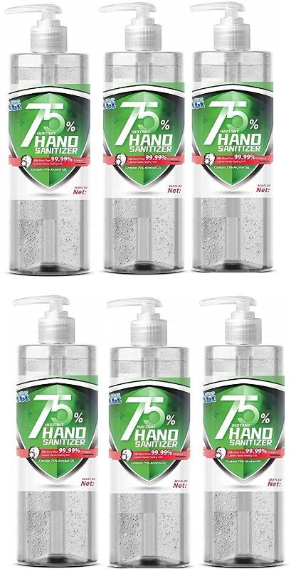 Photo 1 of Rapid Care First Aid Cleace Advanced Premium 75% Alcohol 34 oz Instant Hand Sanitizer Gel with Easy to Dispense Hand Pump, Pack of 6 (HS34-6) Expired April 16 2022