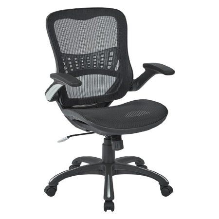 Photo 1 of Office Star Space Seating Office Star Mesh Back Seat, 2-to-1 Synchro Lumbar Support Managers Chair, Black