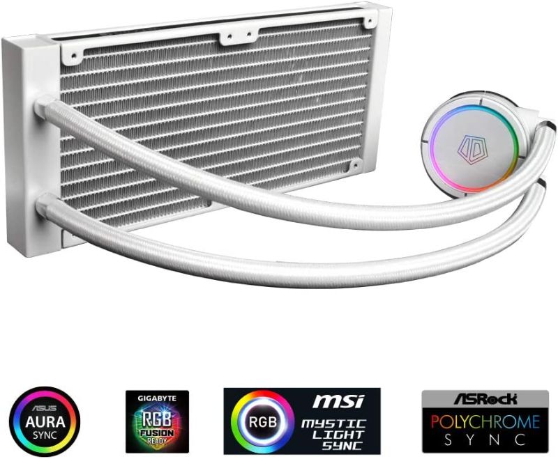 Photo 1 of ID-COOLING ZOOMFLOW 240X Snow CPU Water Cooler 5V Addressable RGB AIO Cooler 240mm CPU Liquid Cooler 2X120mm RGB Fan, Intel 115X/1200/2066, AMD AM4
