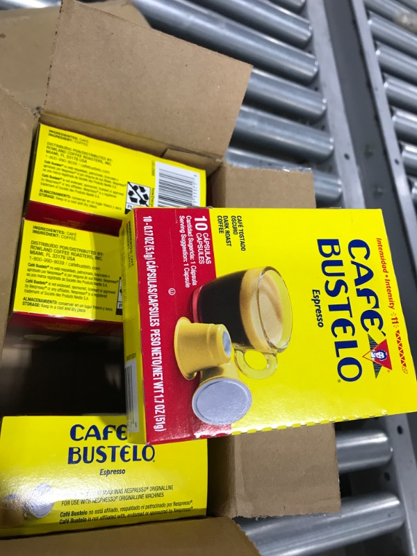 Photo 2 of Café Bustelo Espresso Dark Roast Coffee, 40 Count Capsules for Espresso Machines, 11 Intensity Compatible with Nespresso Original Brewers, 10 Count (Pack of 4) exp 04/07/2023