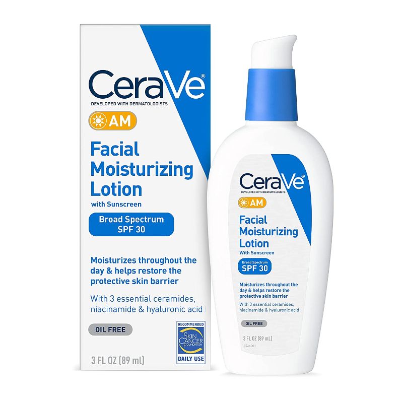 Photo 1 of CeraVe AM Facial Moisturizing Lotion SPF 30 | Oil-Free Face Moisturizer with Sunscreen | Non-Comedogenic | 3 Ounce
exo 06/2024