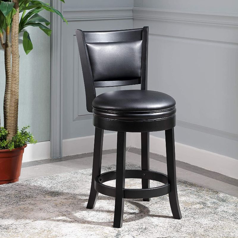 Photo 1 of Ball & Cast Swivel Counter Height Barstool 24 Inch Seat Height Black Set of 1
