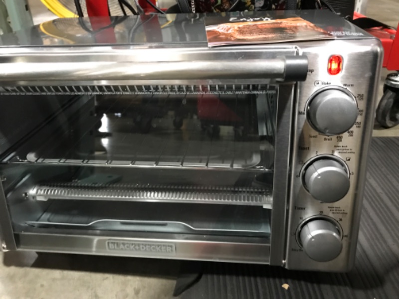 Photo 3 of BLACK+DECKER 6-Slice Convection Countertop Toaster Oven, Stainless Steel/Black, TO2050S
