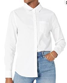 Photo 1 of Amazon Essentials Women's Classic-Fit Long-Sleeve Button-Down Poplin Shirt XL