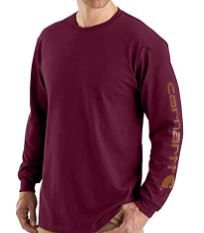 Photo 1 of Carhartt Men's Loose Fit Heavyweight Long Logo Sleeve Graphic T-Shirt L