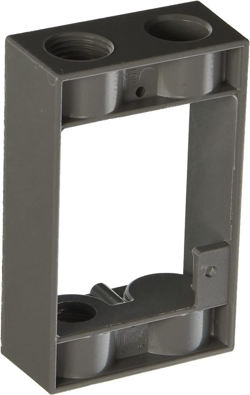 Photo 1 of 1-Gang Weatherproof Extension Adapter, Two 1/2 in. Threaded Outlets, Gray set of 6