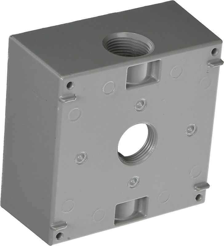 Photo 1 of BELL 5341-0 Raco Square Weatherproof Outlet Box, 2 Gang, 32 Cu-in X 2 in D, 4-1/2" x 4-1/2", Gray set of 9