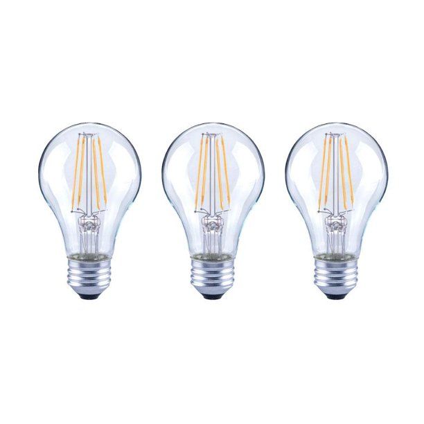 Photo 1 of 40-Watt Equivalent Soft White A19 Dimmable Clear Glass Filament Vintage Edison Decorative LED Light Bulb (3-Pack)
