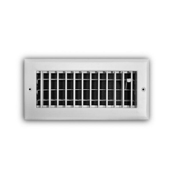 Photo 1 of 10 in. X 4 in. 1-Way Steel Adjustable Wall/Ceiling Register in White
