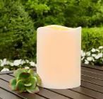 Photo 1 of 4.5 in. x 6 in. Remote Ready Battery Operated Outdoor Patio Resin LED Candle
