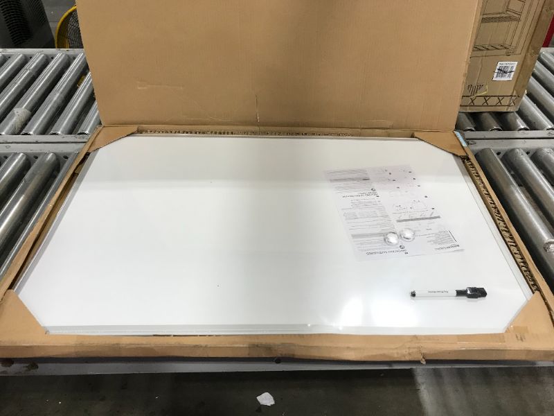 Photo 2 of Amazon Basics Magnetic Dry Erase White Board, 36 x 24-Inch Whiteboard - Silver Aluminum Frame
