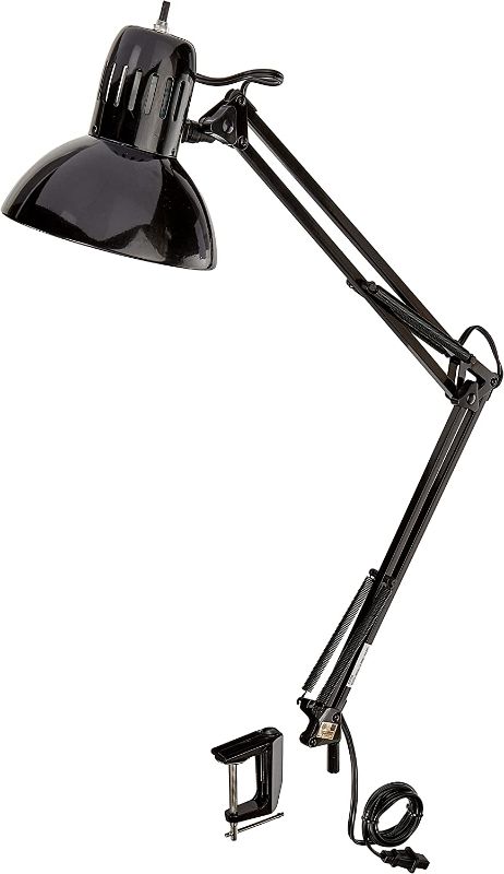 Photo 1 of Globe Electric 56963 Architect 32" Multi-Joint Desk Lamp with Metal Clamp and a Black Finish, On/Off Rotary Switch Located on Shade, Partially Adjustable Swing Arm