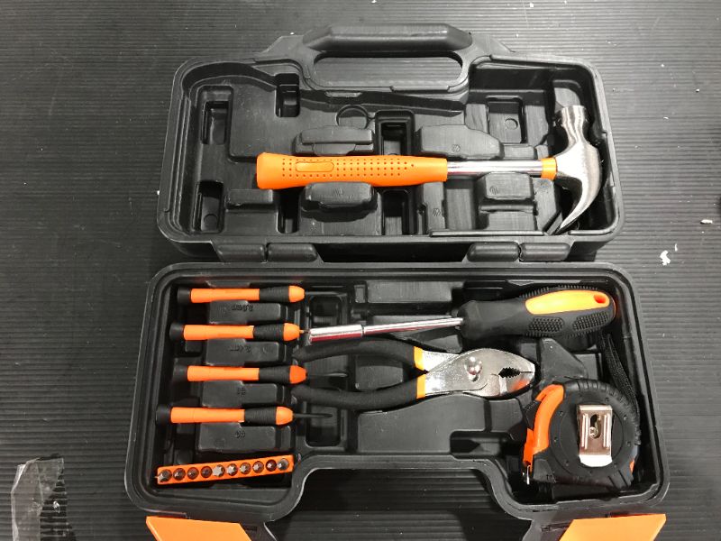 Photo 2 of CARTMAN 39 Piece Tool Set General Household Hand Kit with Plastic Toolbox Storage Case Orange
