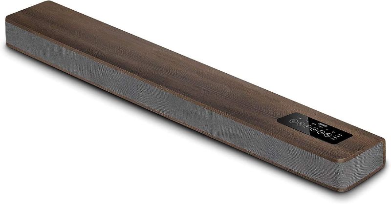 Photo 1 of Sound Bar for TV 2.1 CH Wooden Soundbar with Built-in Subwoofer, Bluetooth HDMI(ARC)/ Optical/Coaxial/RCA Connection, 4 EQ Modes Optional for Home Theater TV Speakers
