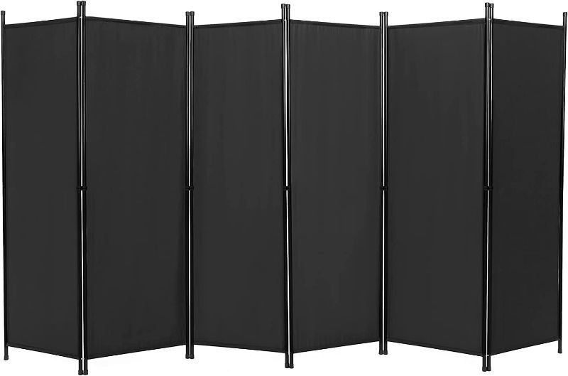 Photo 1 of ACTREY 6-Panel Indoor Room Divider, Screen Movable Room Screen Separator Wall Protective Privacy Furniture Indoor Bedroom(Black)
