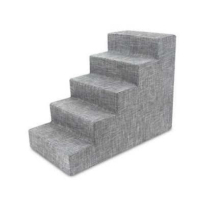 Photo 1 of Best Pet Supplies Linen & Foam Cat & Dog Stairs, Gray, Large