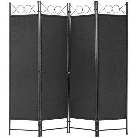 Photo 1 of 4 Panel Room Divider 6.8FT Steel Frame Screen Folding Privacy Divider Freestand