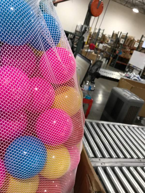 Photo 4 of Amazon Basics BPA Free Plastic Ball Pit Balls with Storage Bag, 1,000 Ct (2.3” Diameter), Bright Colors