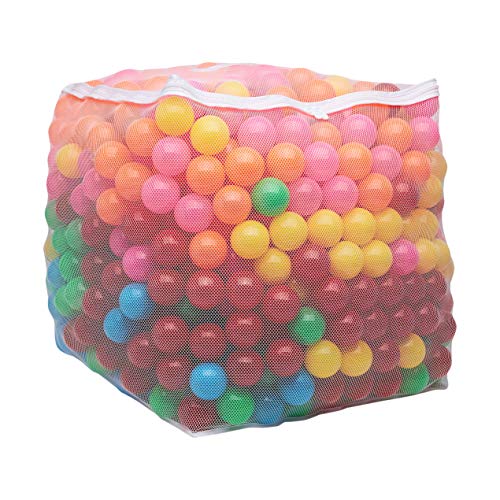 Photo 1 of Amazon Basics BPA Free Plastic Ball Pit Balls with Storage Bag, 1,000 Ct (2.3” Diameter), Bright Colors