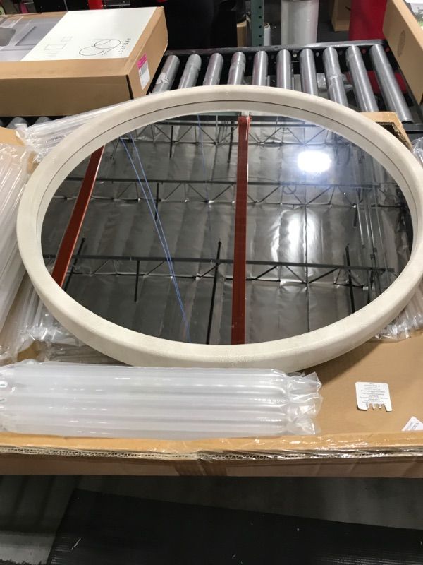 Photo 1 of 30" Faux Shagreen Round Mirror - Threshold™ designed with Studio McGee