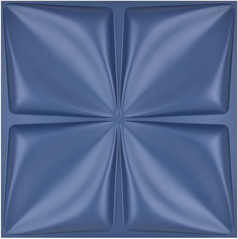 Photo 1 of 19.7 in. x 19.7 in. Maple Leaf Navy Blue Waterproof PVC 3D Wall Panels ( 12 in package)
