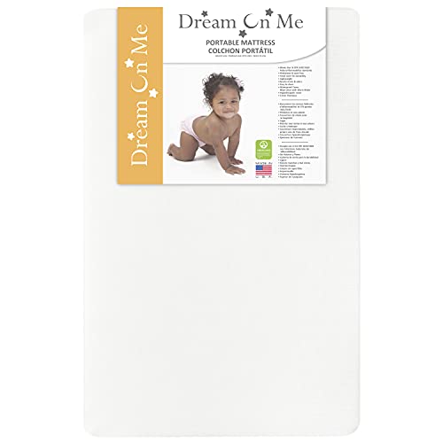 Photo 1 of Dream On Me 2 in 1 Breathable Fiber Two Sided 3 Inch Portable Mini Crib Mattress in White
