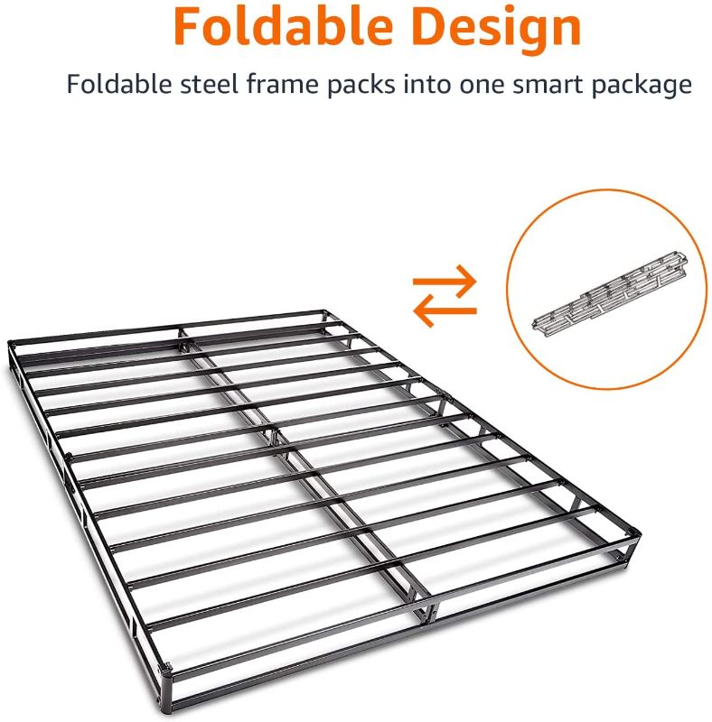 Photo 2 of Amazon Basics Smart Box Spring Mattress Foundation, 5-Inch Bed Base - Queen, Tool-Free Easy Assembly
