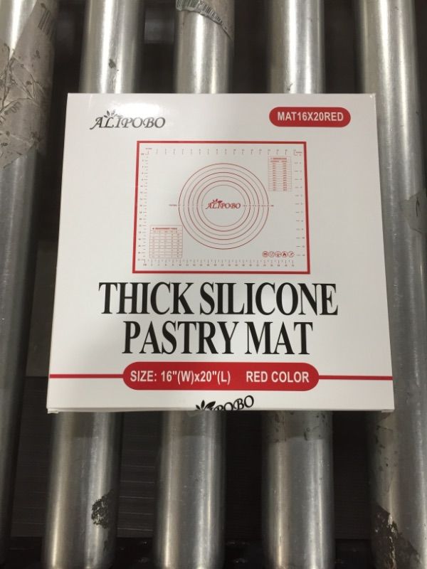 Photo 2 of ALIPOBO Extra Thick Non Stick Cookie Dough Rolling Mat, Silicone Pastry Mat with Measurements, Pie Crust Mat, Table & Counter Top Mat (16''(W)20''(L))
