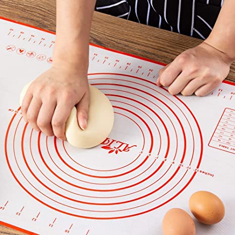 Photo 1 of ALIPOBO Extra Thick Non Stick Cookie Dough Rolling Mat, Silicone Pastry Mat with Measurements, Pie Crust Mat, Table & Counter Top Mat (16''(W)20''(L))
