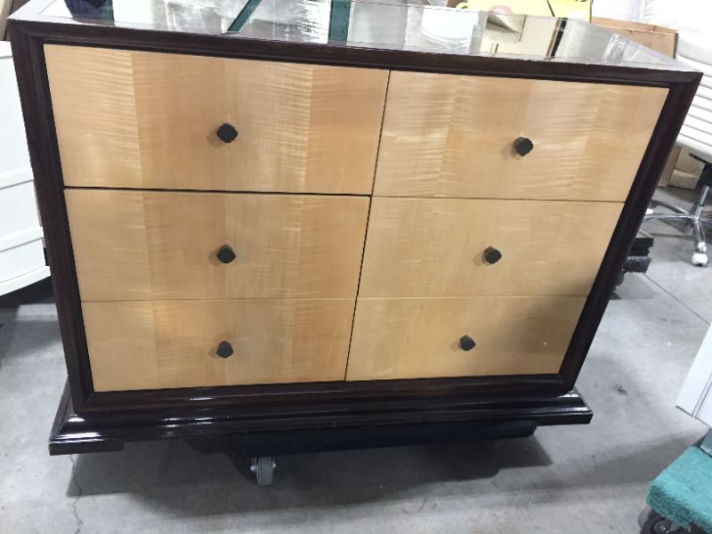 Photo 4 of 6 DRAWER ESPRESSO DRESSER WITH BAR REFLECTIVE GOLD TOP 48L X 19W X 36H INCHES