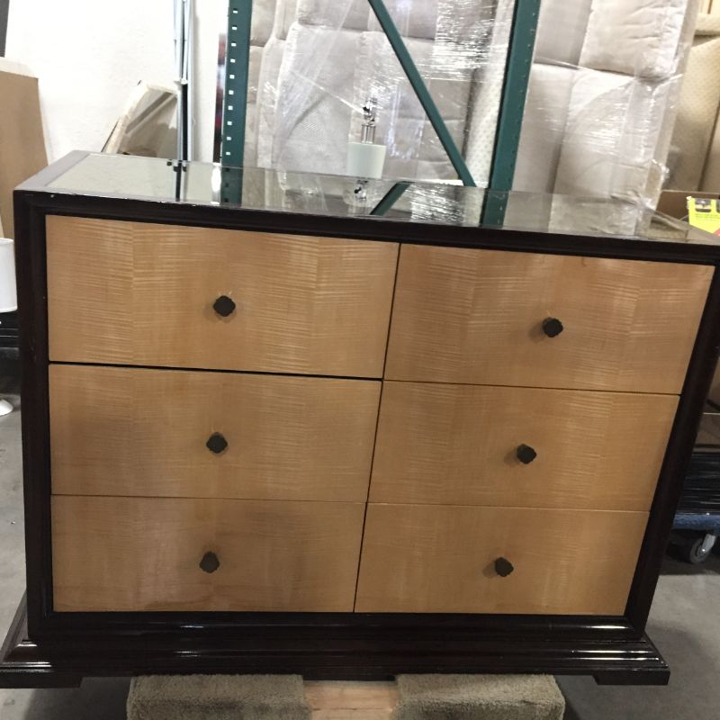Photo 5 of 6 DRAWER ESPRESSO DRESSER WITH BAR REFLECTIVE GOLD TOP 48L X 19W X 36H INCHES